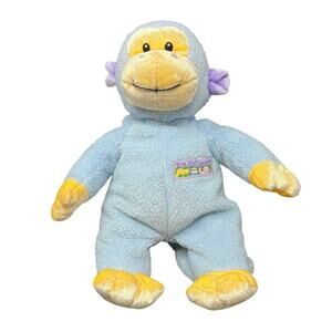 Gund Baby Jungle Collection Monkey Rattle Plush Pastel Yellow Blue Lovey 58087